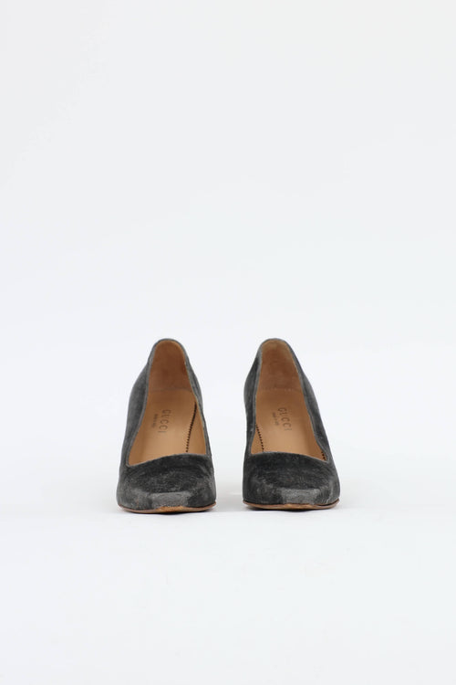 Gucci Velvet Pointed Toe Pump