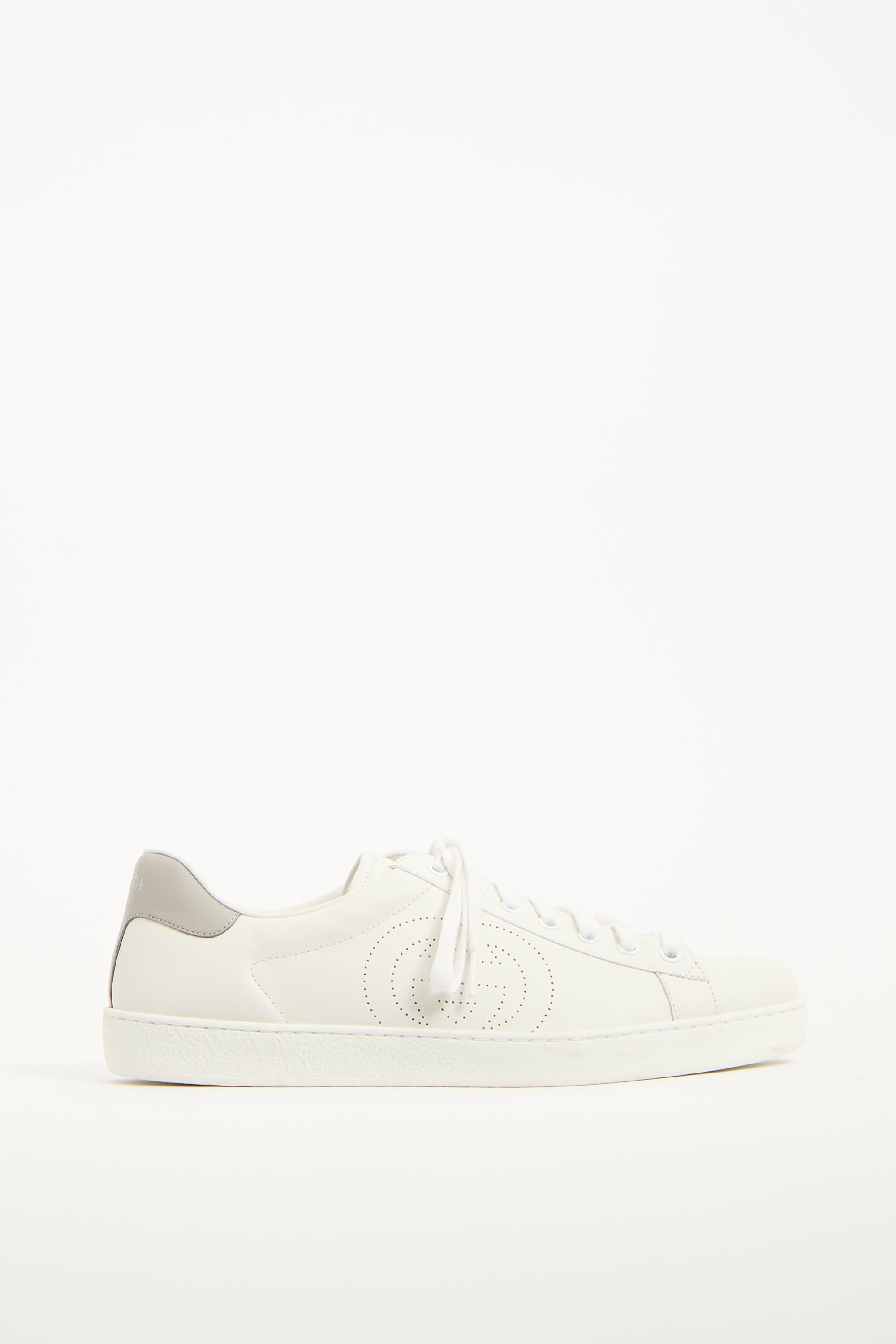 Gucci White Leather GG Ace Sneaker