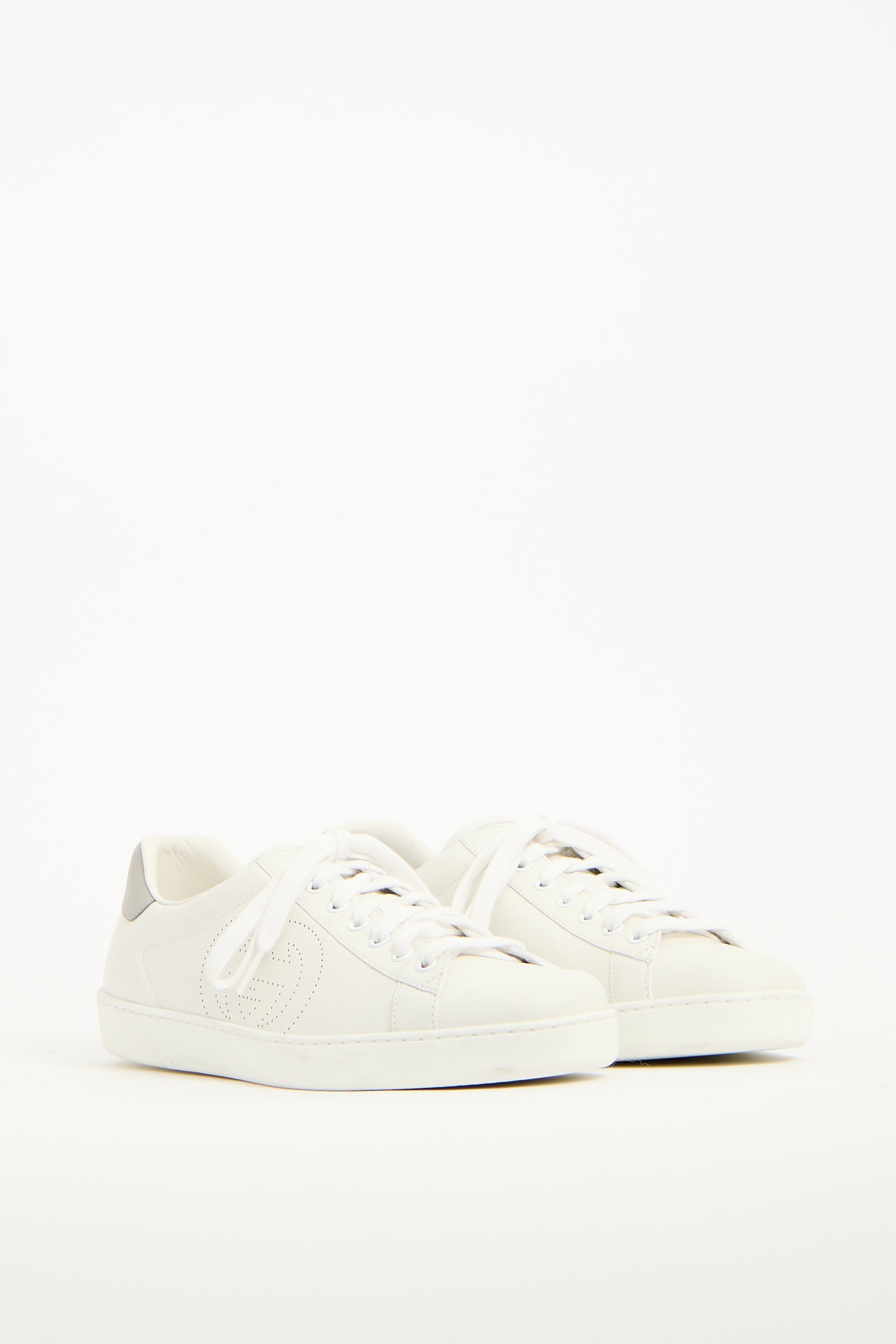 Gucci White Leather GG Ace Sneaker