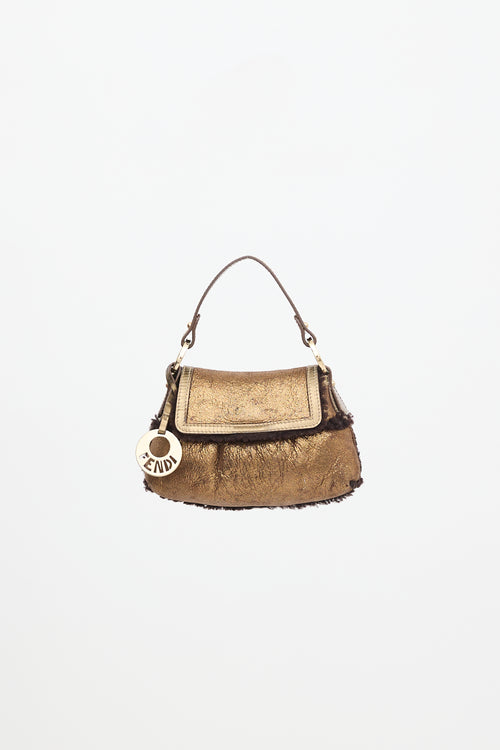 Fendi Metallic Shearling Mini Chef Bag