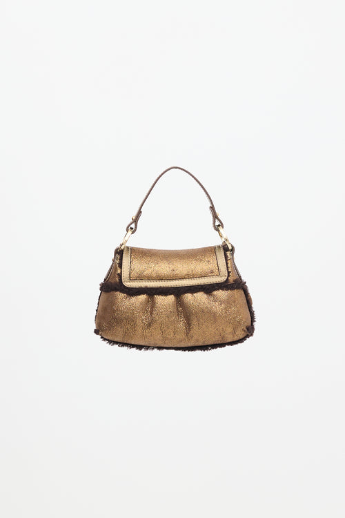 Fendi Metallic Shearling Mini Chef Bag