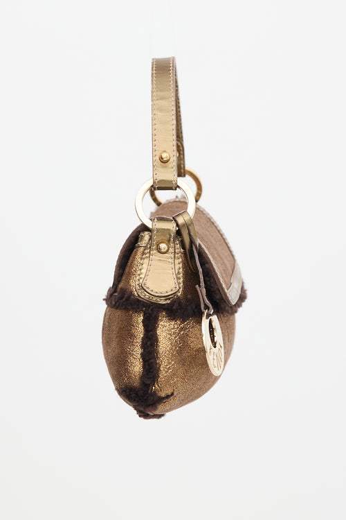 Fendi Metallic Shearling Mini Chef Bag