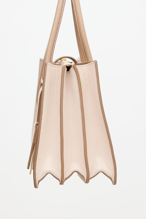 Miu Miu Leather Madras Tote Bag