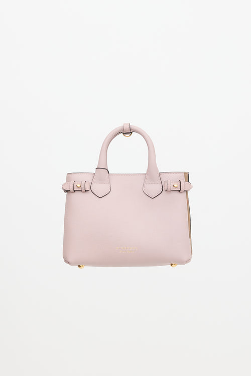 Burberry Leather Small Banner Tote Bag
