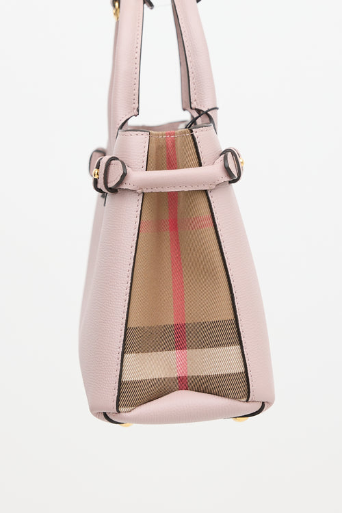 Burberry Leather Small Banner Tote Bag