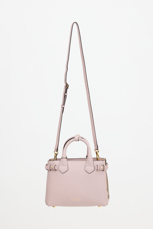 Burberry Leather Small Banner Tote Bag