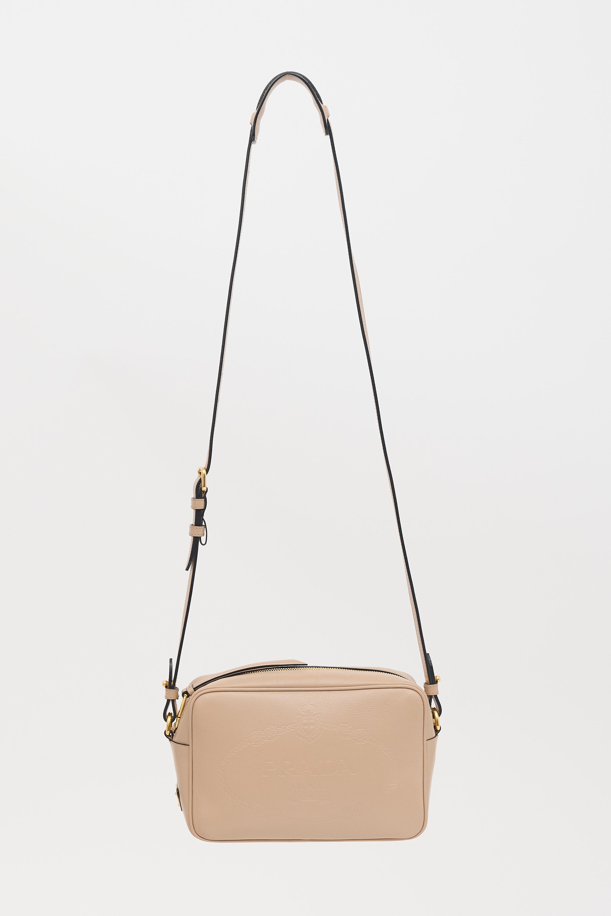 Prada Glacé Leather Logo Camera Bag