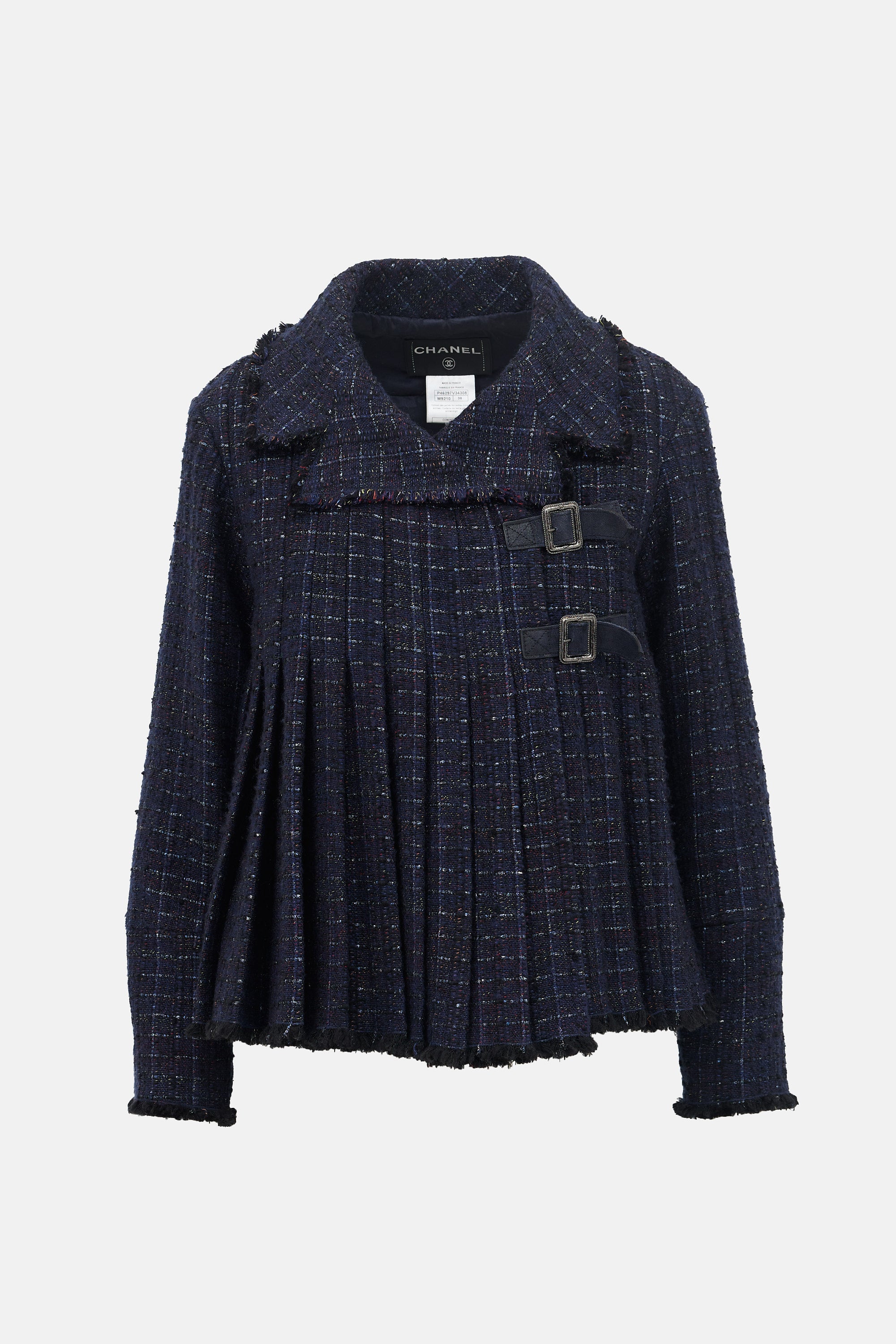 Chanel Wool Tweed Pleated Jacket