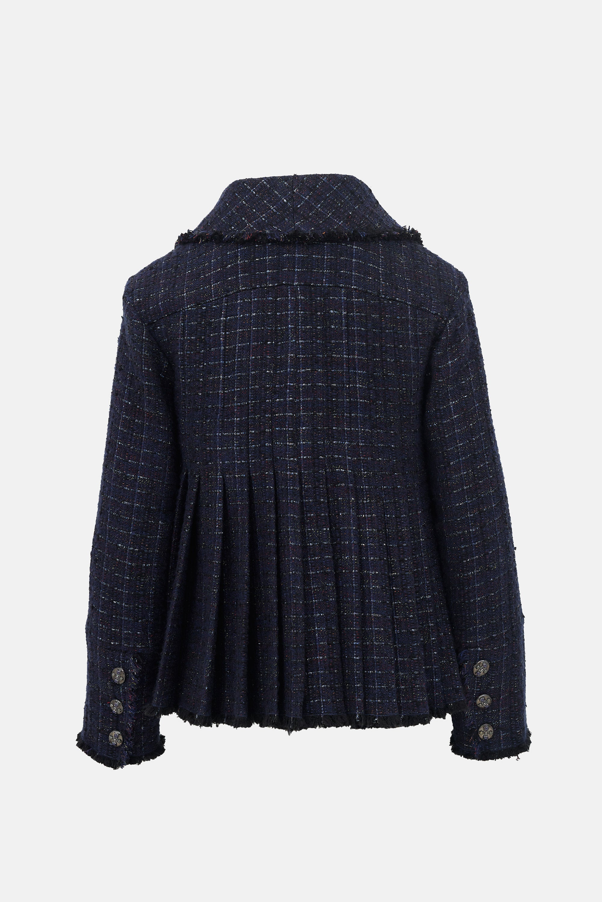 Chanel Wool Tweed Pleated Jacket
