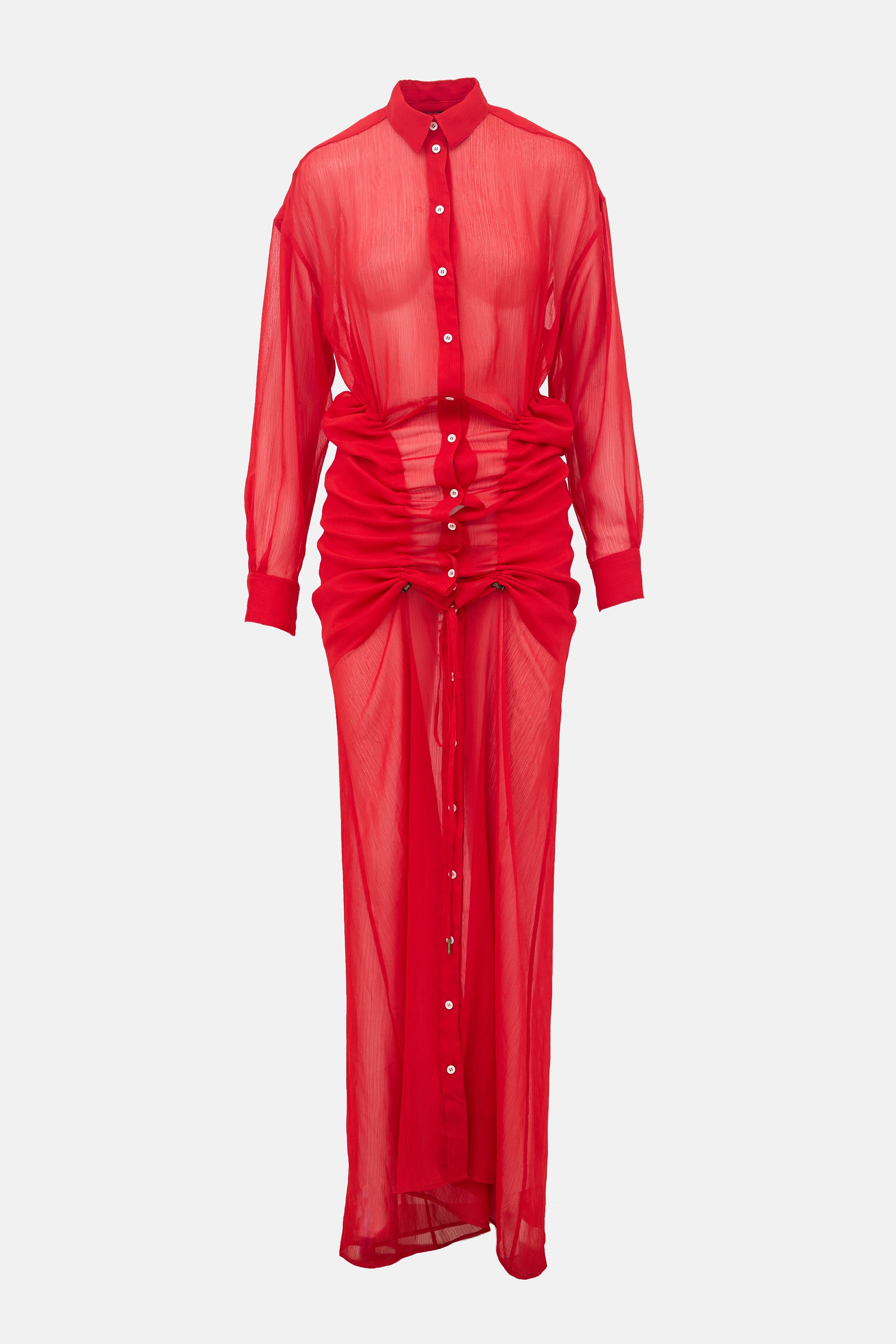 Y/Project Crinkled Sheer Shirt Dress