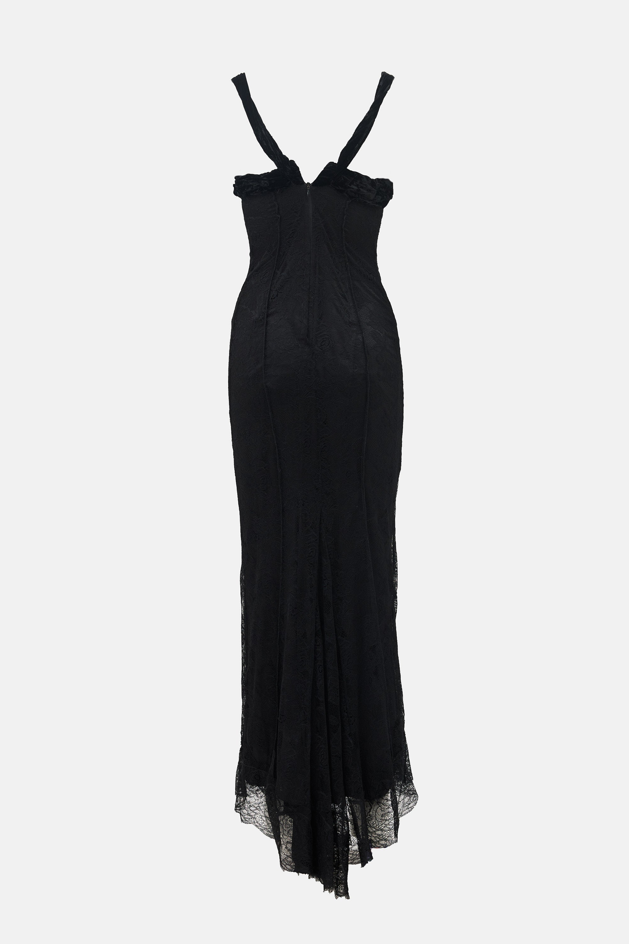 Dolce & Gabbana Lace & Velvet Maxi Dress