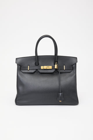 Hermès 1996 Noir Ardennes Birkin 35 Bag