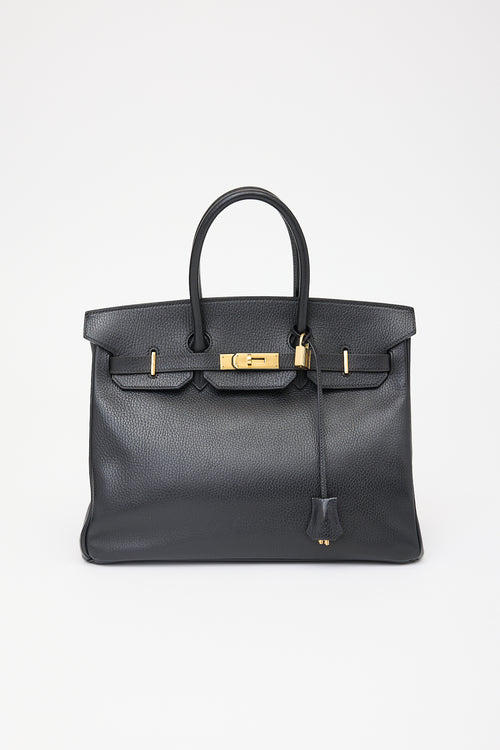 Hermès 1996 Noir Ardennes Birkin 35 Bag