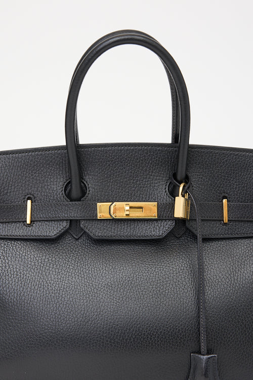 Hermès 1996 Noir Ardennes Birkin 35 Bag