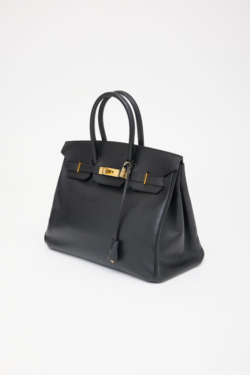 Hermès 1996 Noir Ardennes Birkin 35 Bag