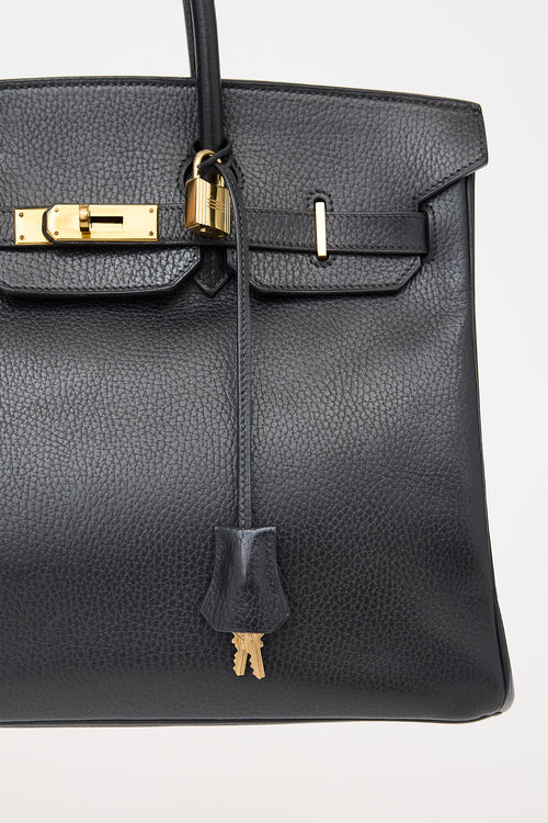 Hermès 1996 Noir Ardennes Birkin 35 Bag