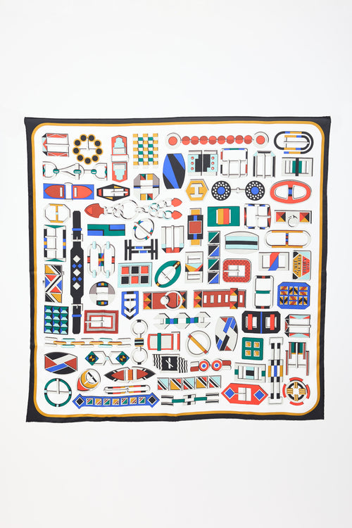 Hermès Silk Carré en Boucles 90 Scarf