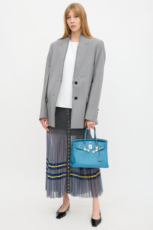 Hermès 2007 Bleu Jean Clemence Birkin 30 Bag