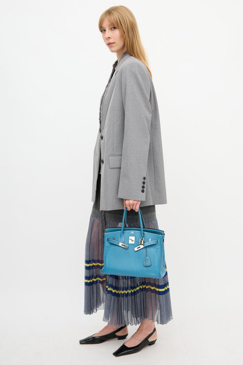 Hermès 2007 Bleu Jean Clemence Birkin 30 Bag