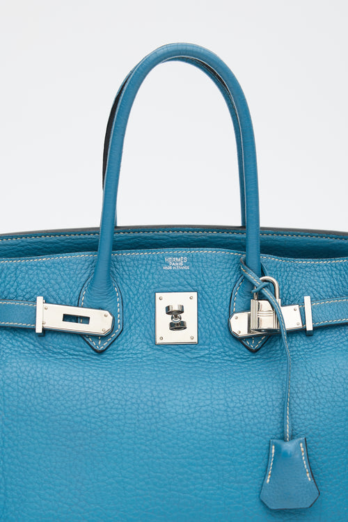 Hermès 2007 Bleu Jean Clemence Birkin 30 Bag