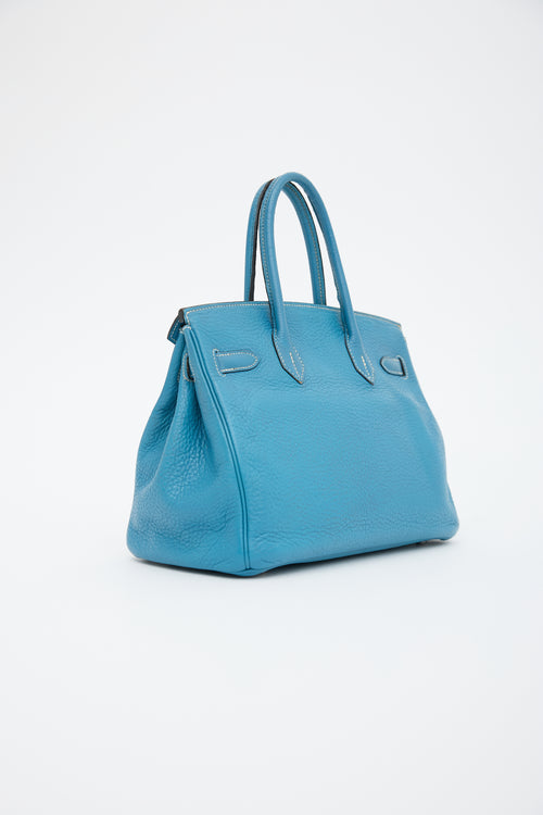 Hermès 2007 Bleu Jean Clemence Birkin 30 Bag