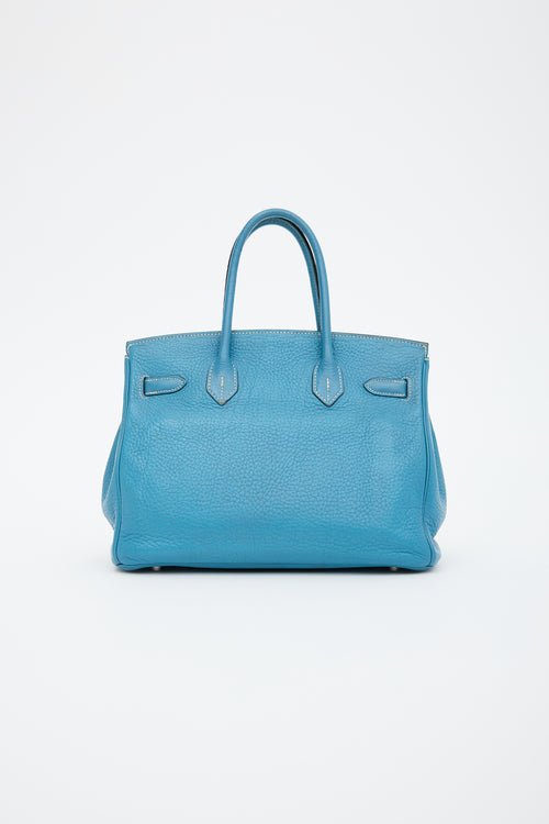 Hermès 2007 Bleu Jean Clemence Birkin 30 Bag