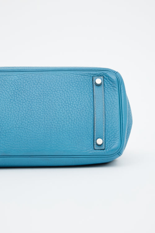 Hermès 2007 Bleu Jean Clemence Birkin 30 Bag