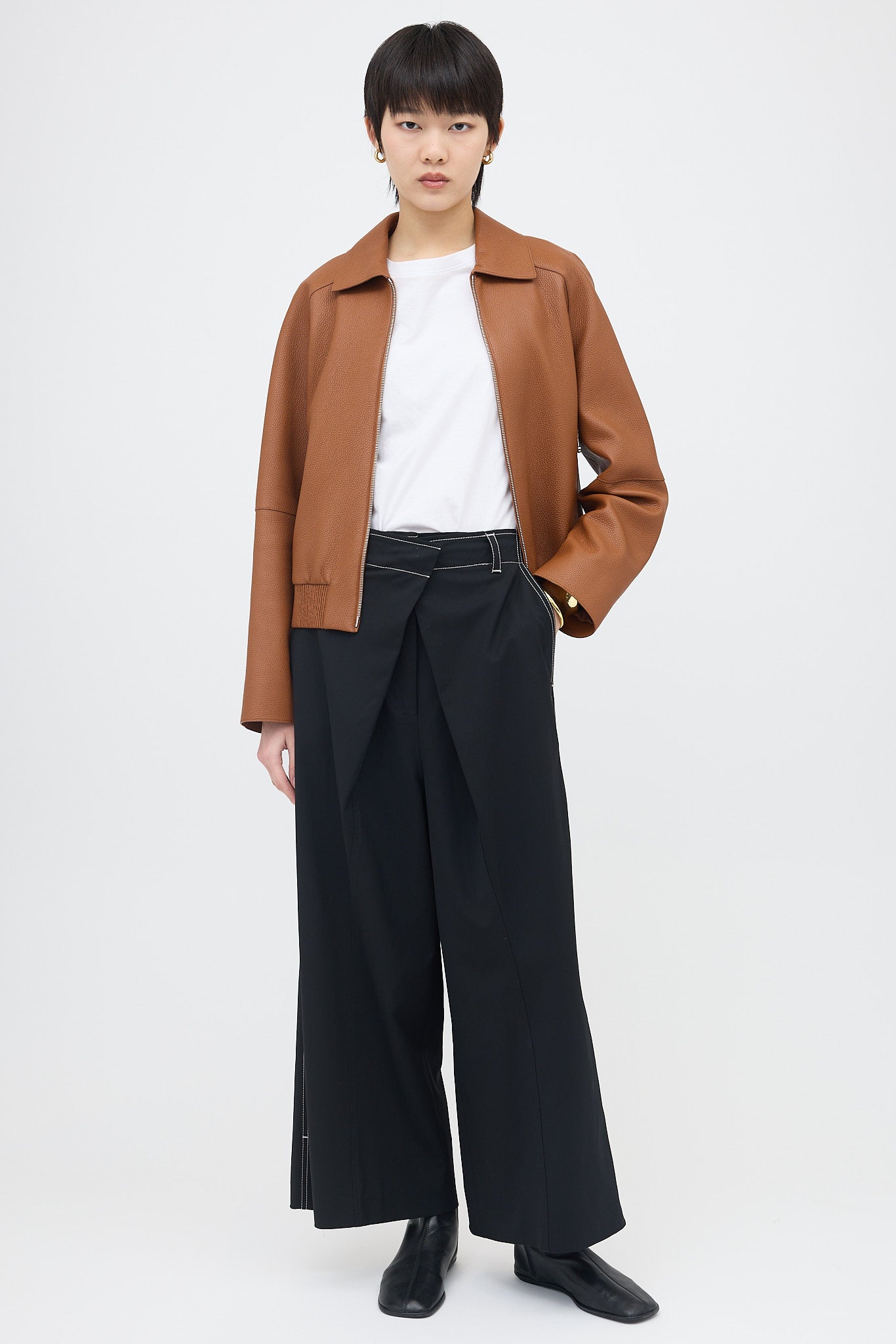 Marron Fauvre Leather Jacket