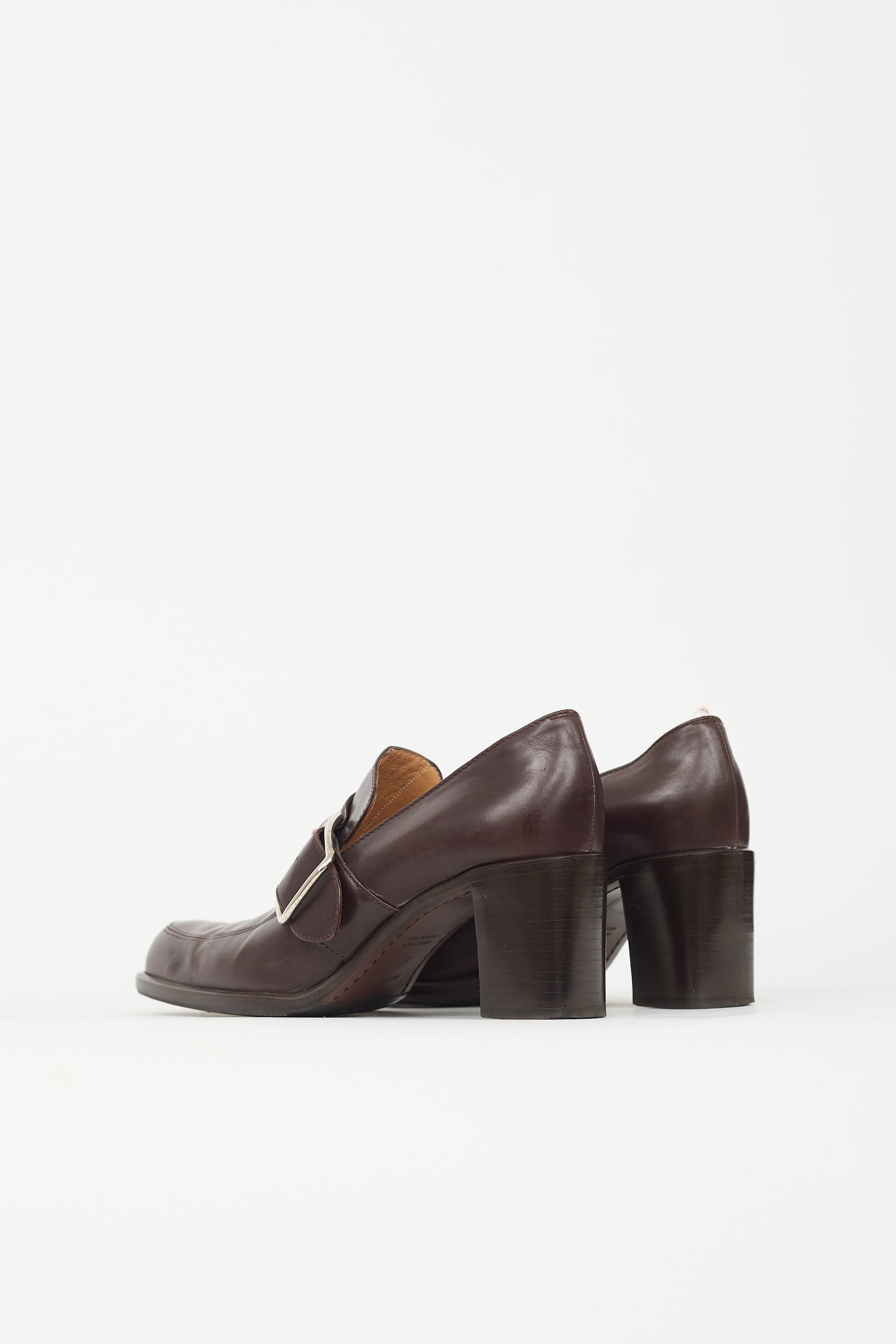 Hermès Leather Heeled Loafer