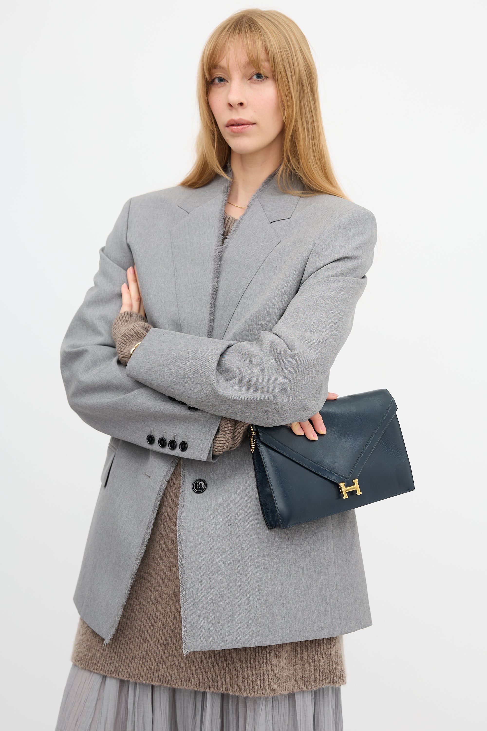 Hermès Vintage Navy Box Lydie Bag