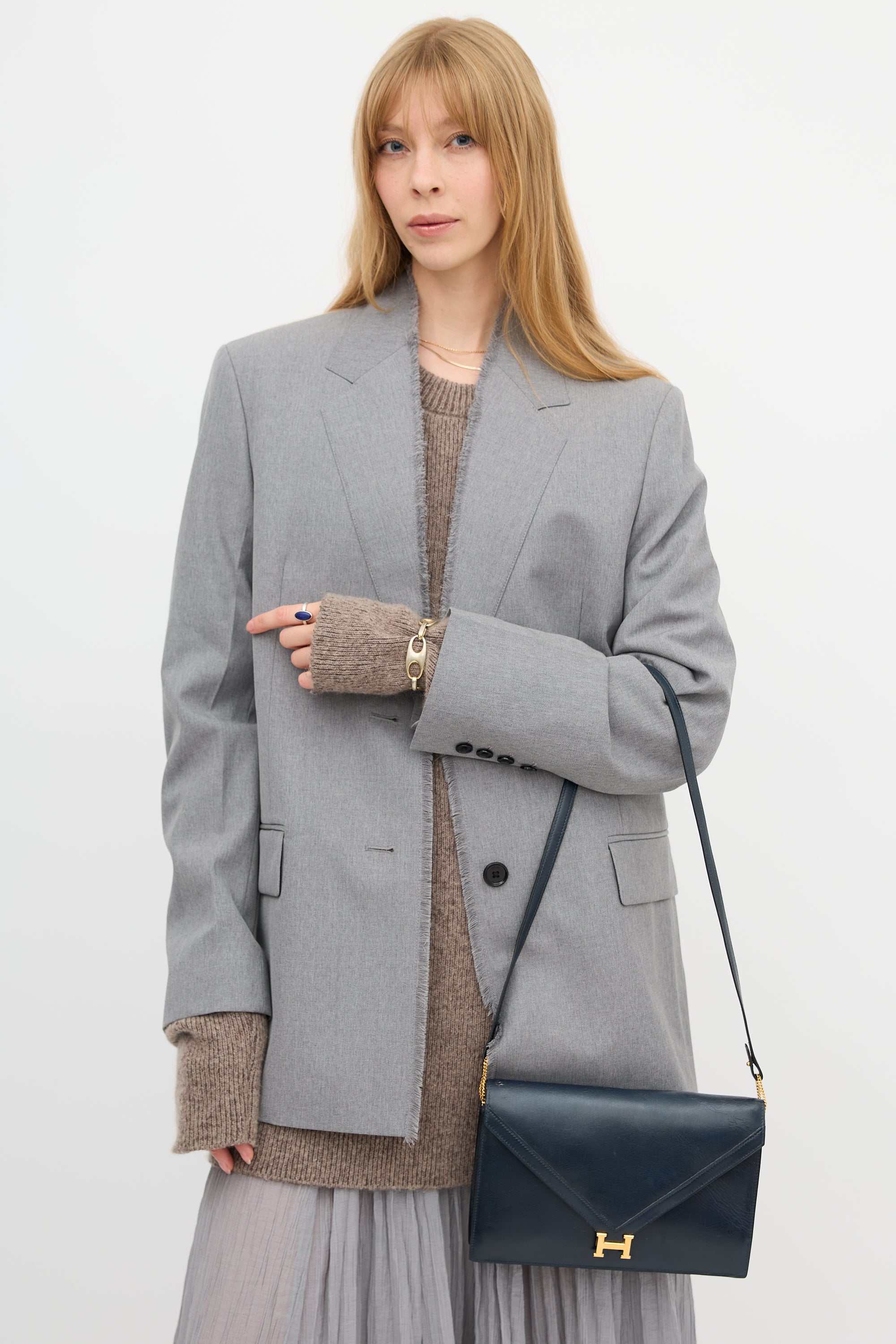 Hermès Vintage Navy Box Lydie Bag