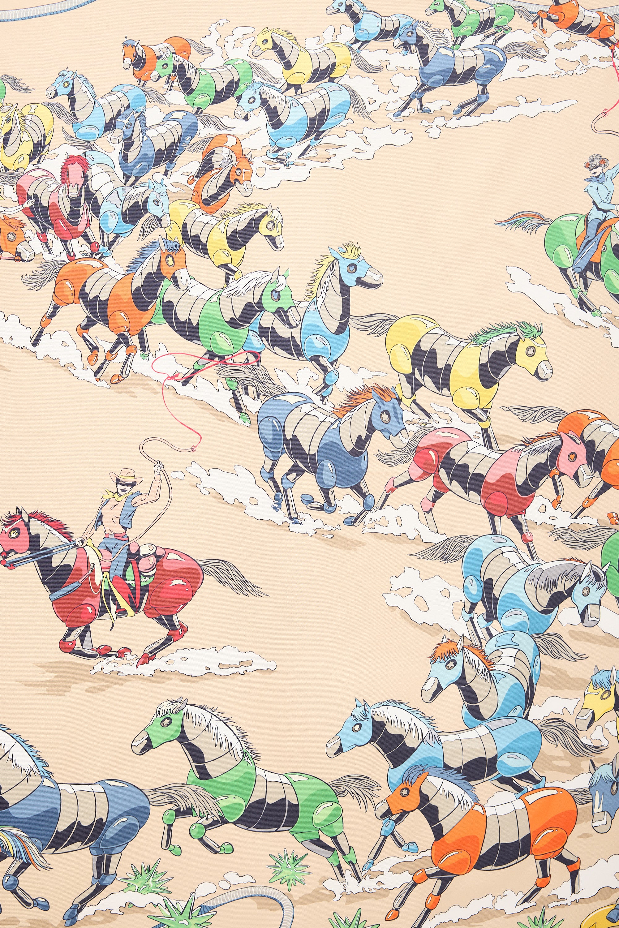 Hermès Silk Les Mustangs II 90 Scarf