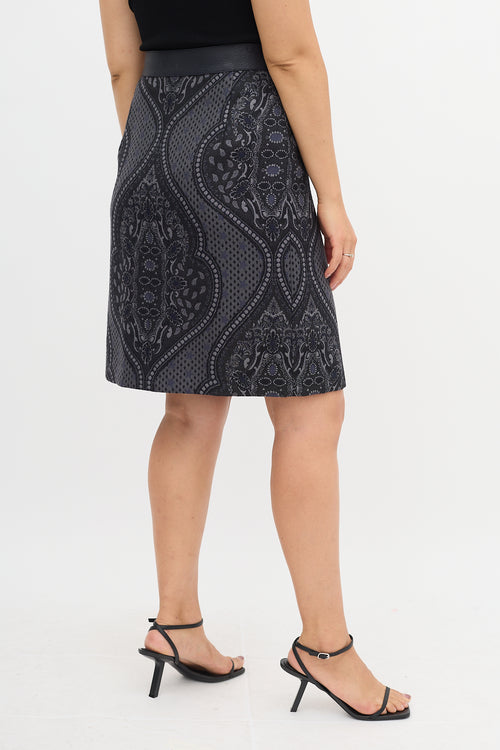 Hermès Paisley Bandana Box Pleat Skirt