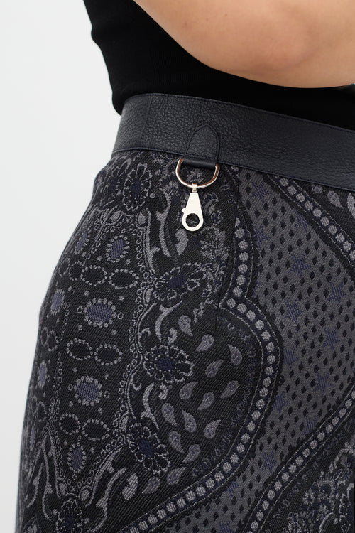 Hermès Paisley Bandana Box Pleat Skirt