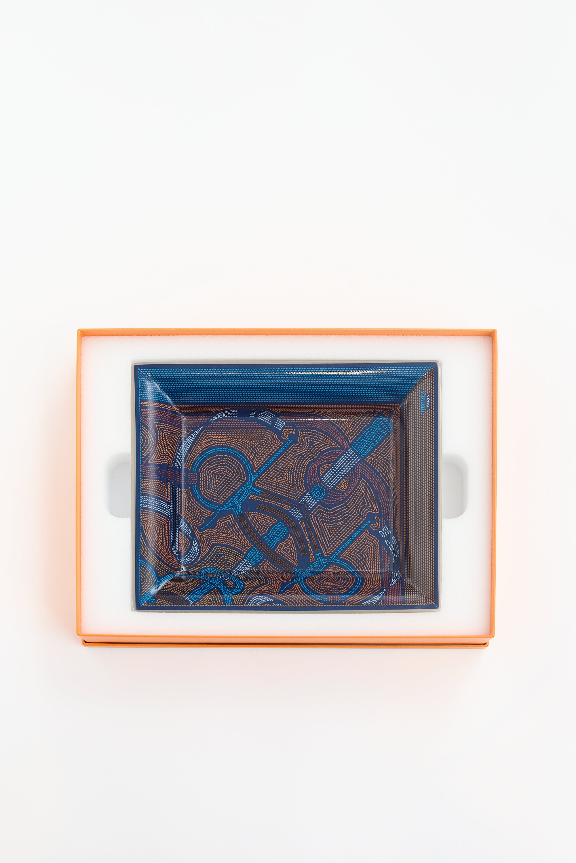 Hermès Porcelain Eperon d'Or Sellier Change Tray