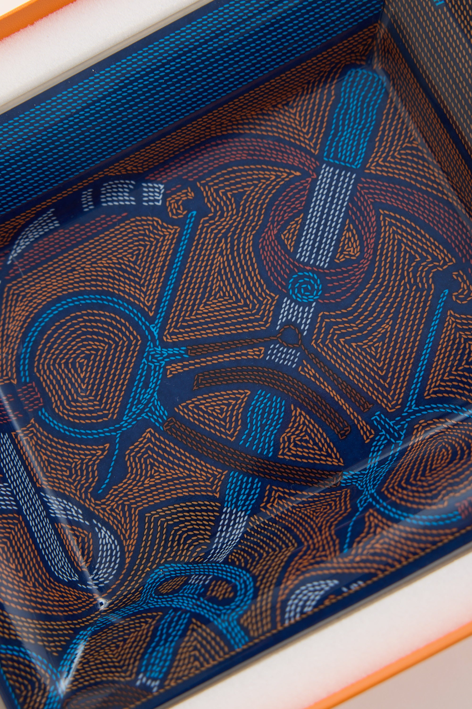 Hermès Porcelain Eperon d'Or Sellier Change Tray