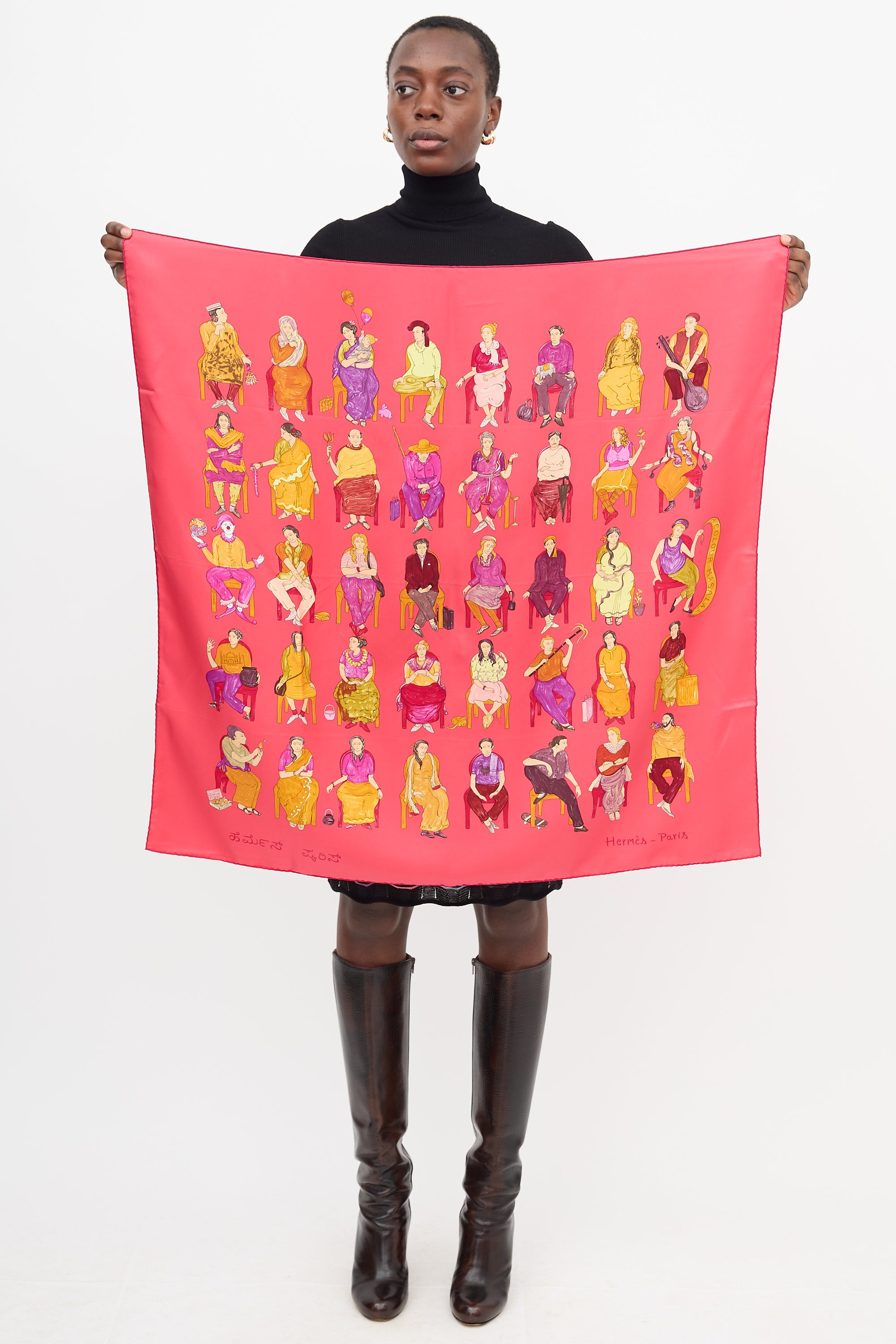Hermès Pink Silk Colour Masala Scarf