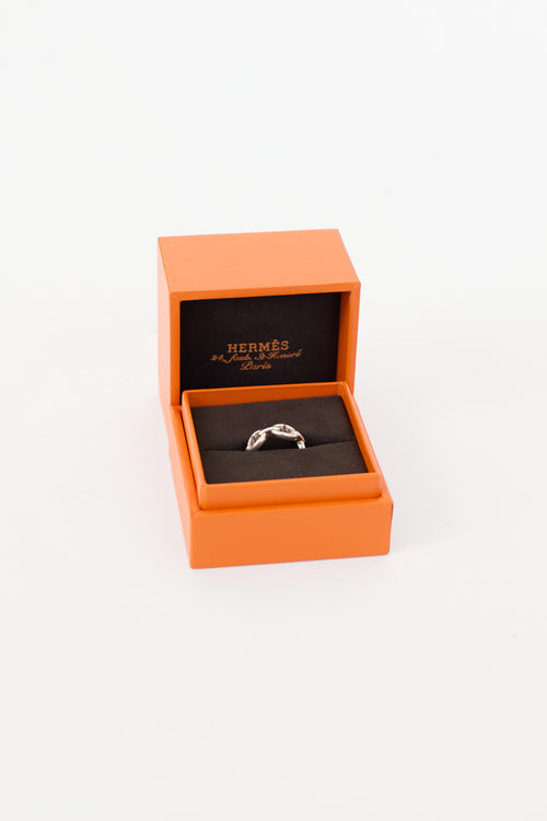 Hermès Sterling Silver Chaine D'Ancre Enchainee Ring