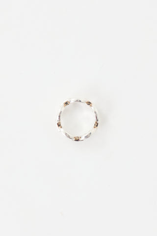 Hermès Sterling Silver Chaine D'Ancre Enchainee Ring