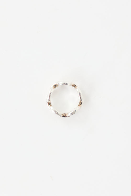 Hermès Sterling Silver Chaine D'Ancre Enchainee Ring