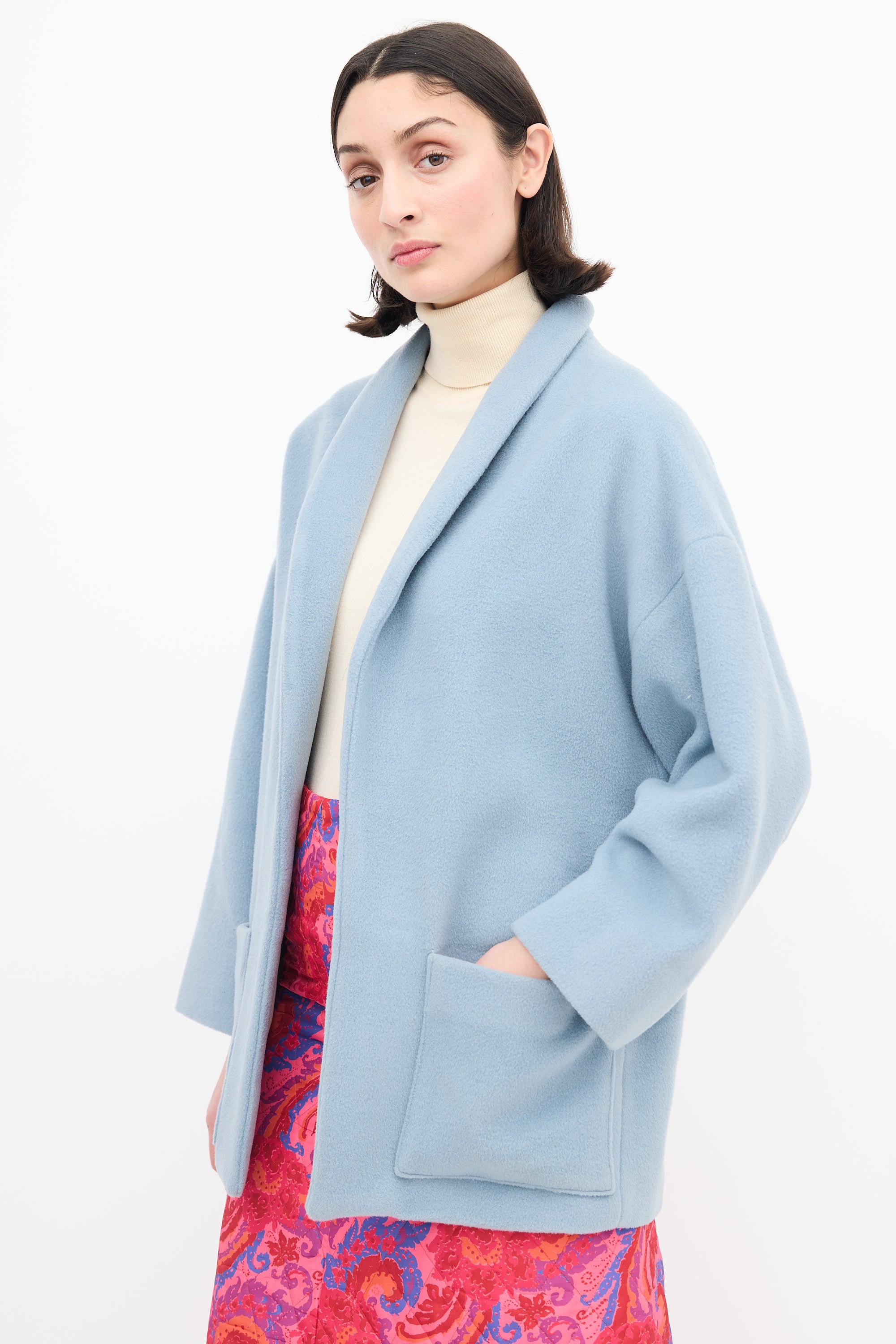 Horses Atelier Light Blue Wool Patch Pocket Jacket