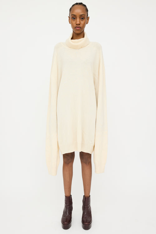 Maison Margiela X H&M Cream Cashmere Knit Oversized Turtleneck