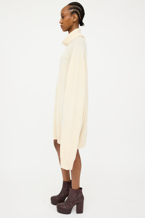 Maison Margiela X H&M Cream Cashmere Knit Oversized Turtleneck