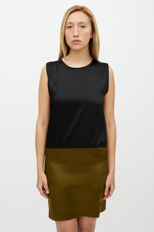 Haider Ackermann Black & Green Silk Dress