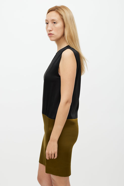 Haider Ackermann Black & Green Silk Dress