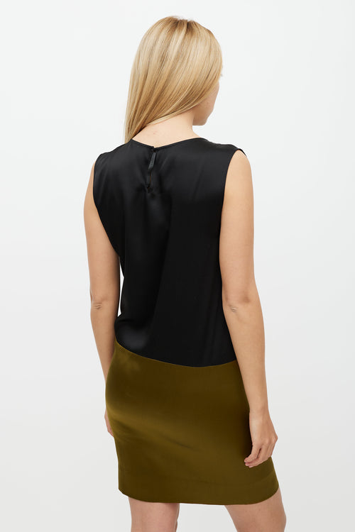 Haider Ackermann Black & Green Silk Dress