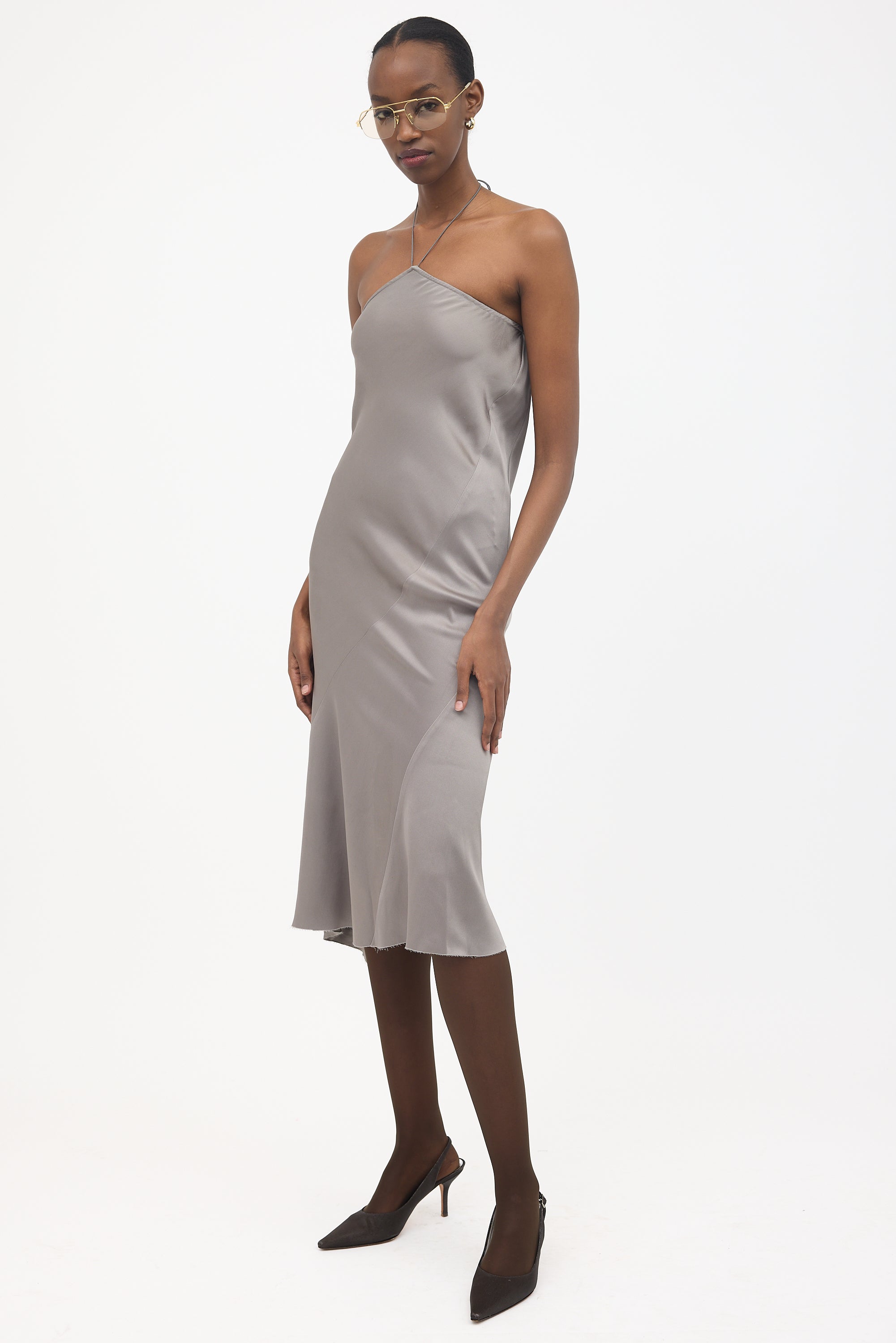 Haider Ackermann Silk Halter Neck Dress