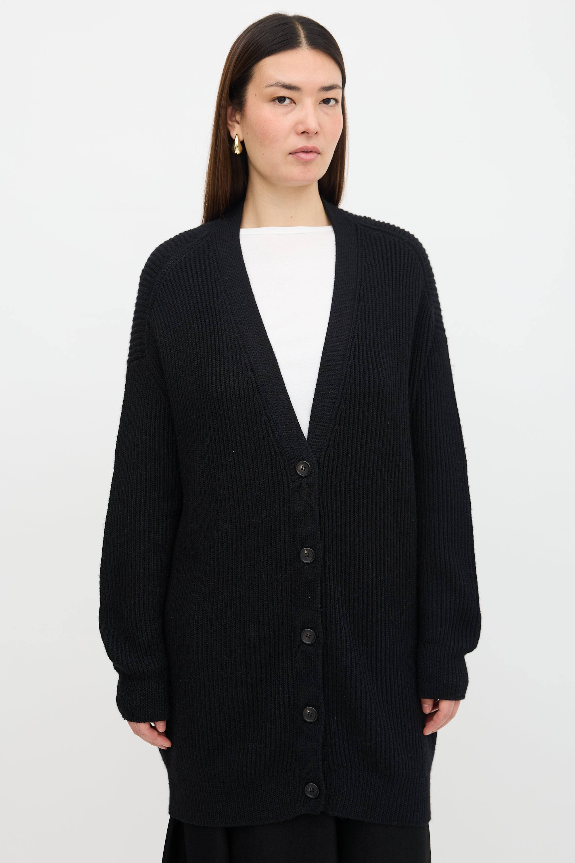 Håndværk Long Ribbed Cardigan