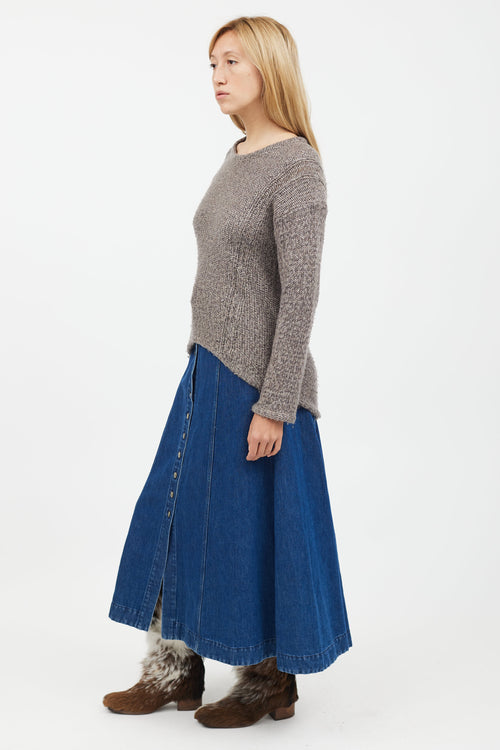 Helmut Lang Brown Knit Long Sleeve Sweater