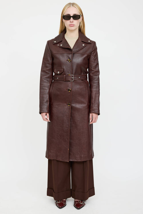 Helmut Lang Leather Trench Coat